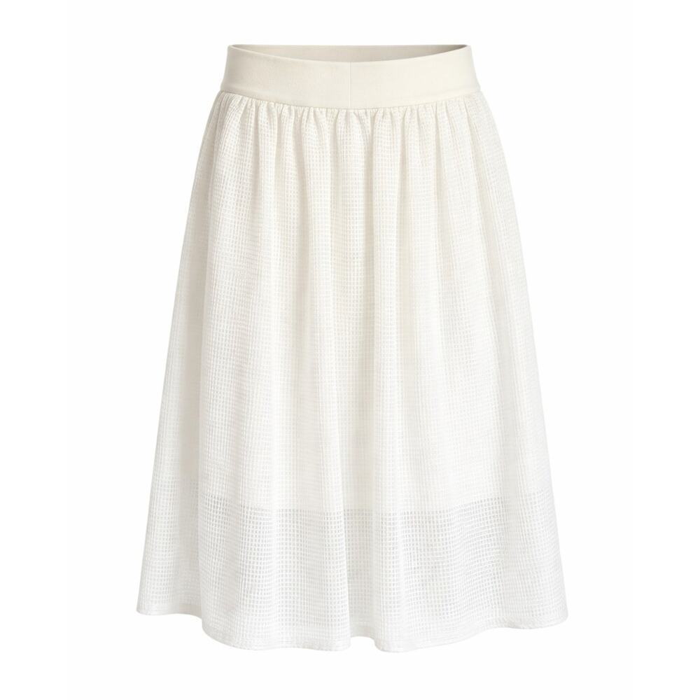 Ann Taylor White Midi Skirt Lined Mesh Bridal sz 4 Elastic Waist Church Modest